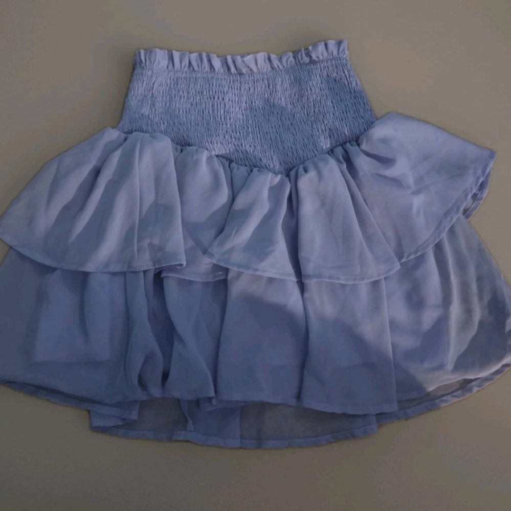 SHEIN Purple Bubble Mini Skirt with Smocked Ruffles